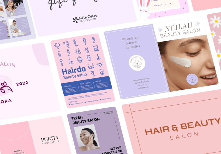 Free graphic design templates to boost your beauty salon branding