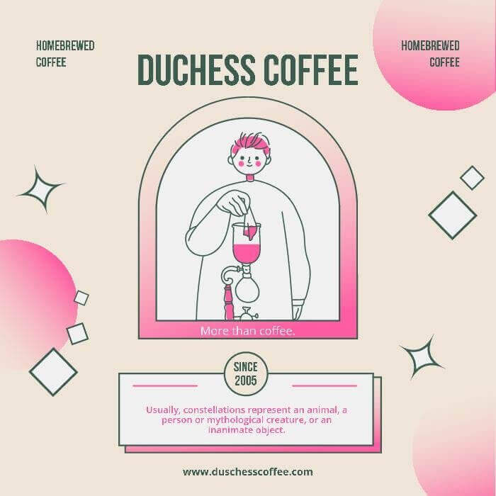 gradient cream, pink and green instagram post template for coffee shops