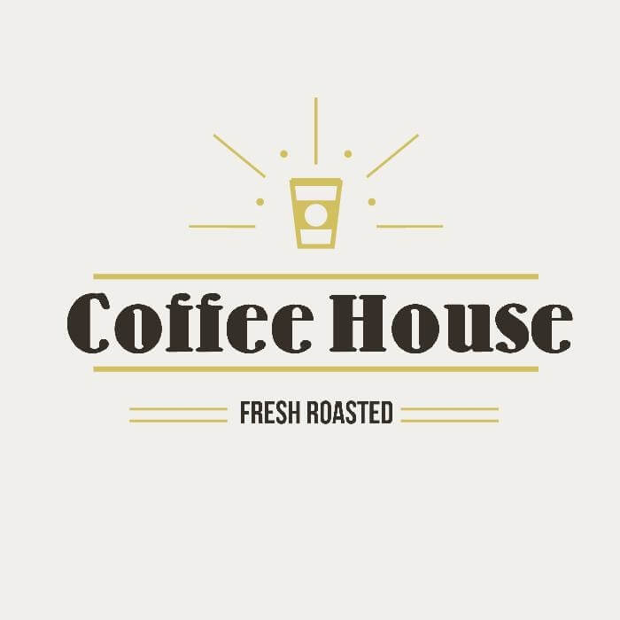 mockup of a house coffee logo template with a brown and yellow color palette being customized by Wepik’s editor