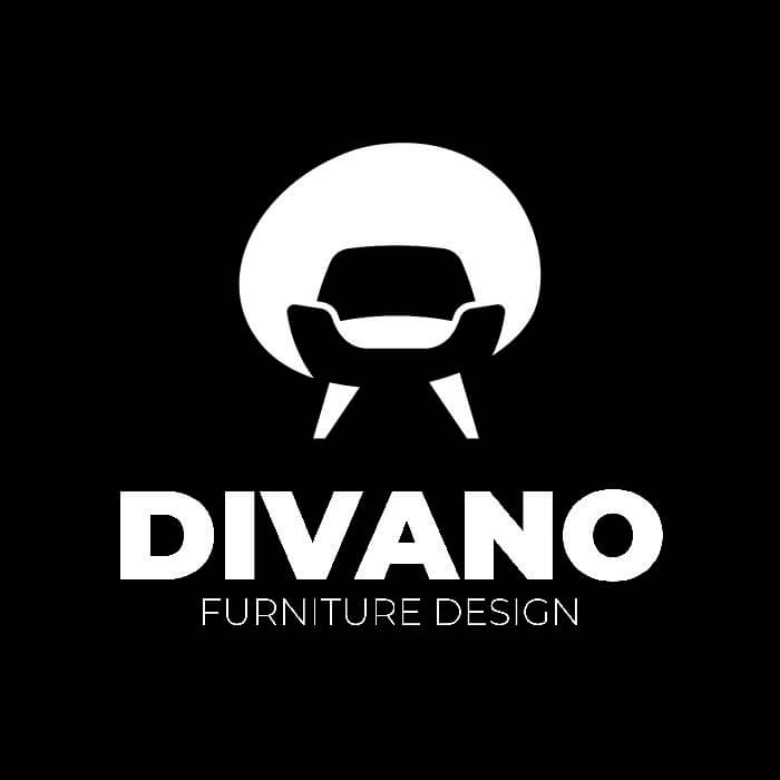 minimalist furniture logo template with a sofa icon