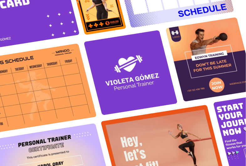 personal trainer, gym and fitness graphic templates to build the best brand
