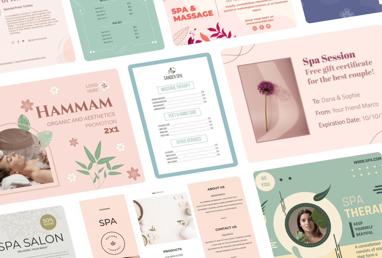 spa, relax & zen graphic templates to build the best brand identity